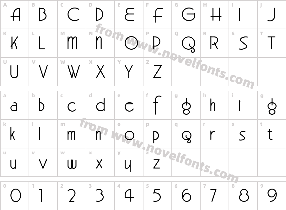 BeckerMonolineModernNF BoldCharacter Map