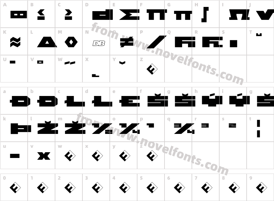 Beekman-SquareBoldExpertCharacter Map