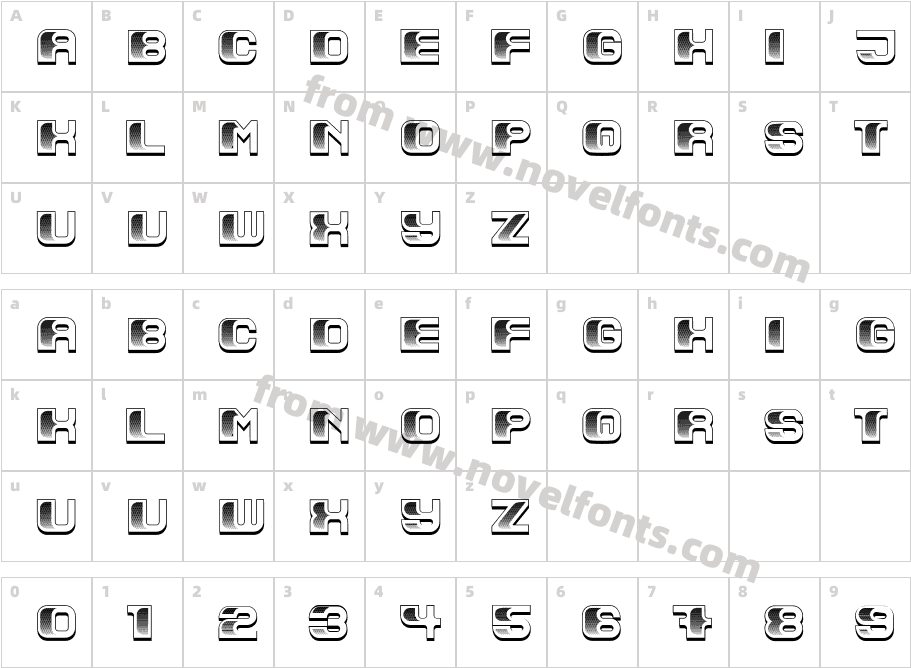 Cannon RegularCharacter Map