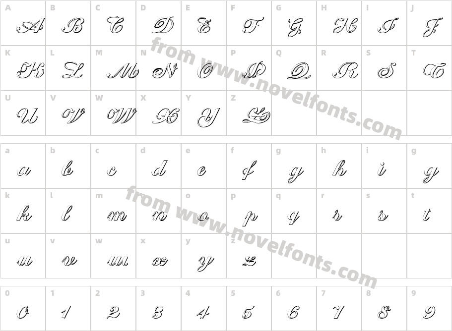 Cantate BeveledCharacter Map