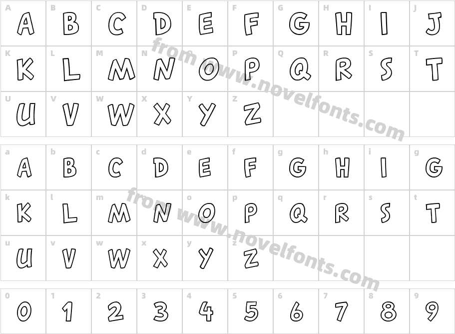 Canted FX RegularCharacter Map