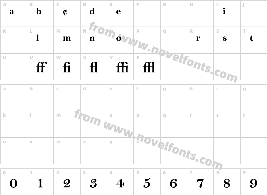 BellMT-BoldExpertCharacter Map