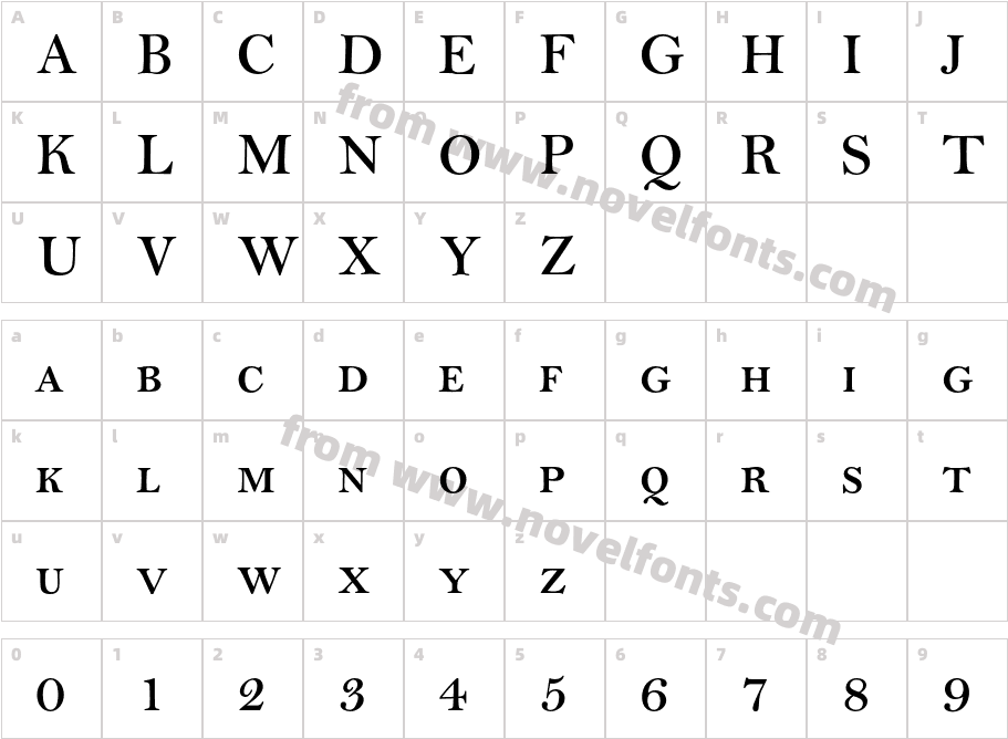 BellMT-SemiBoldSCCharacter Map