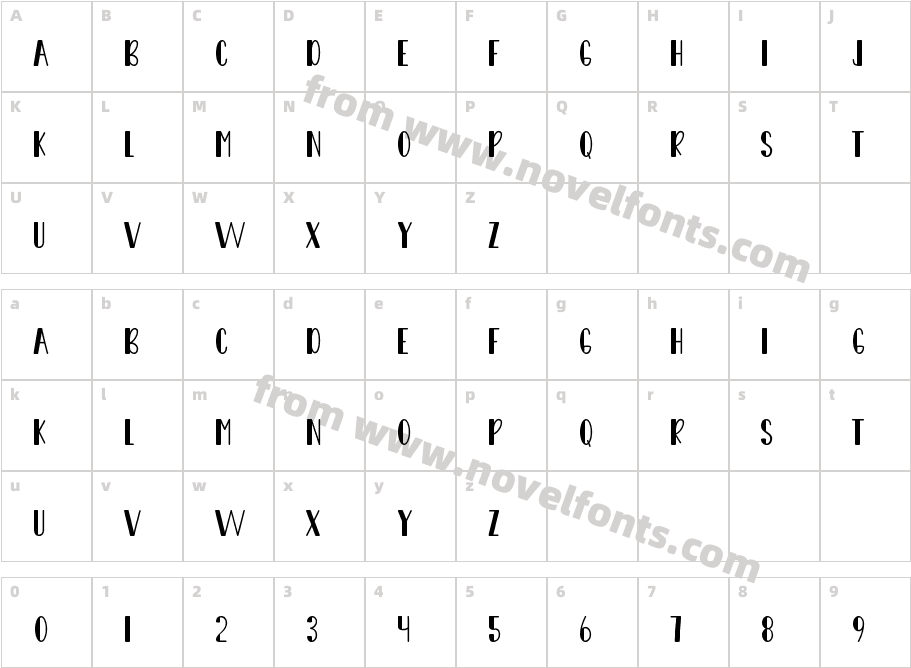 Belle BoldCharacter Map