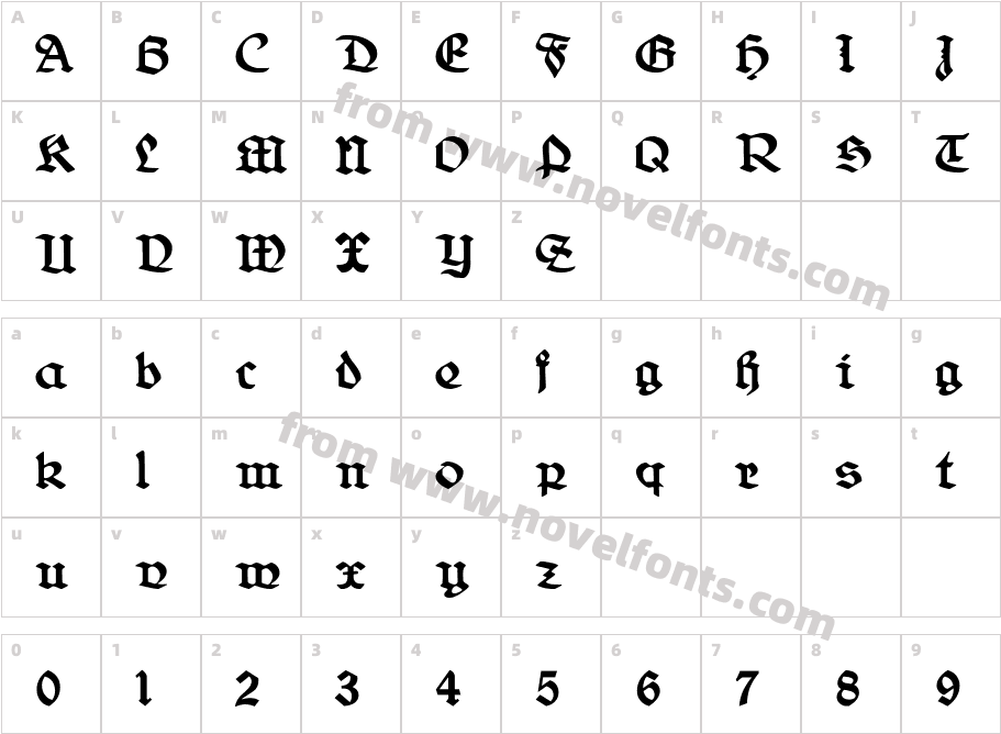 Belwe GotischCharacter Map