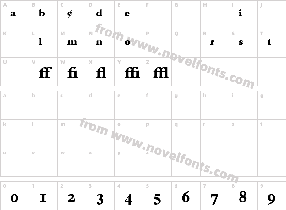 Bembo-ExtraBoldExpertCharacter Map