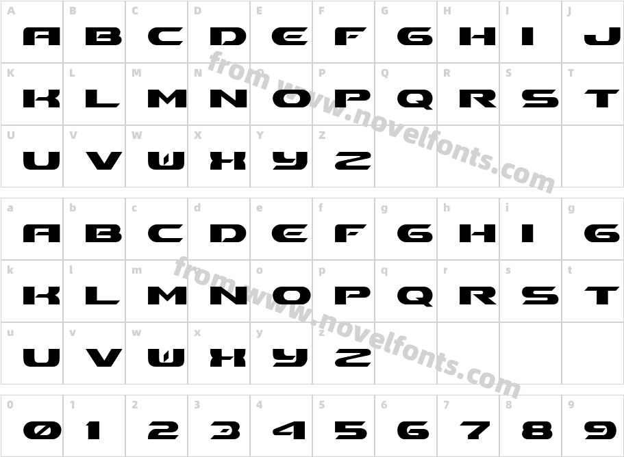 Ben Pioneer BoldCharacter Map