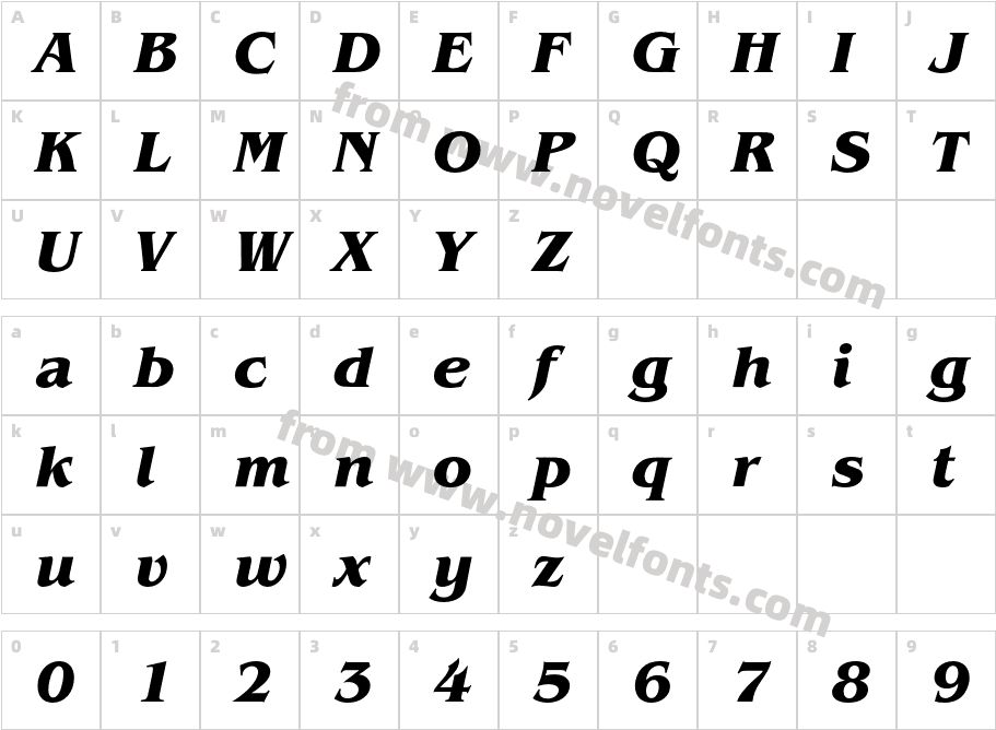 BenguiatEF-BoldItalicCharacter Map