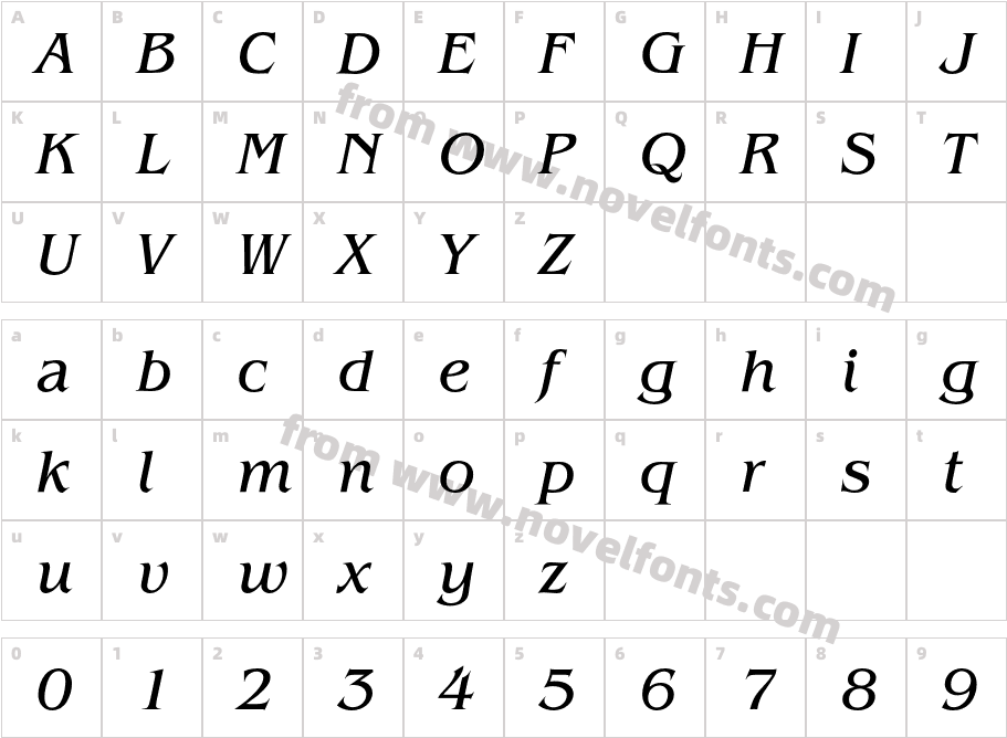 BenguiatEF-BookItalicCharacter Map