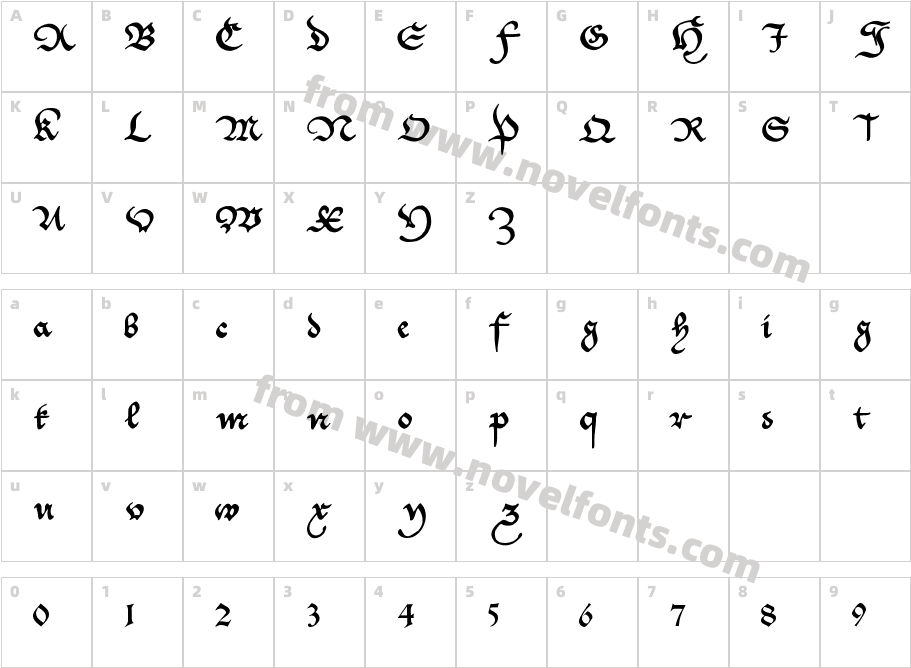 CantzleyAD1600Character Map