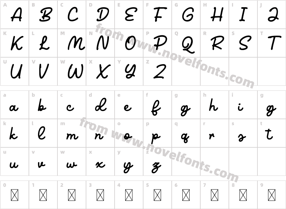 BenjaminVictoriaRegularCharacter Map