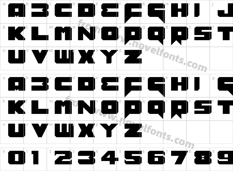 Benny Benassi Font RemakeCharacter Map