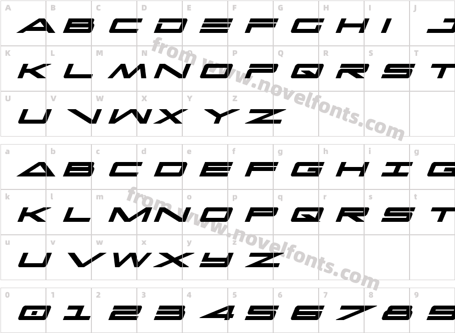 Capella Bold ItalicCharacter Map