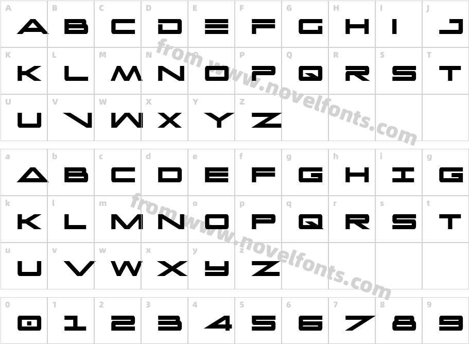 Capella Condensed BoldCharacter Map