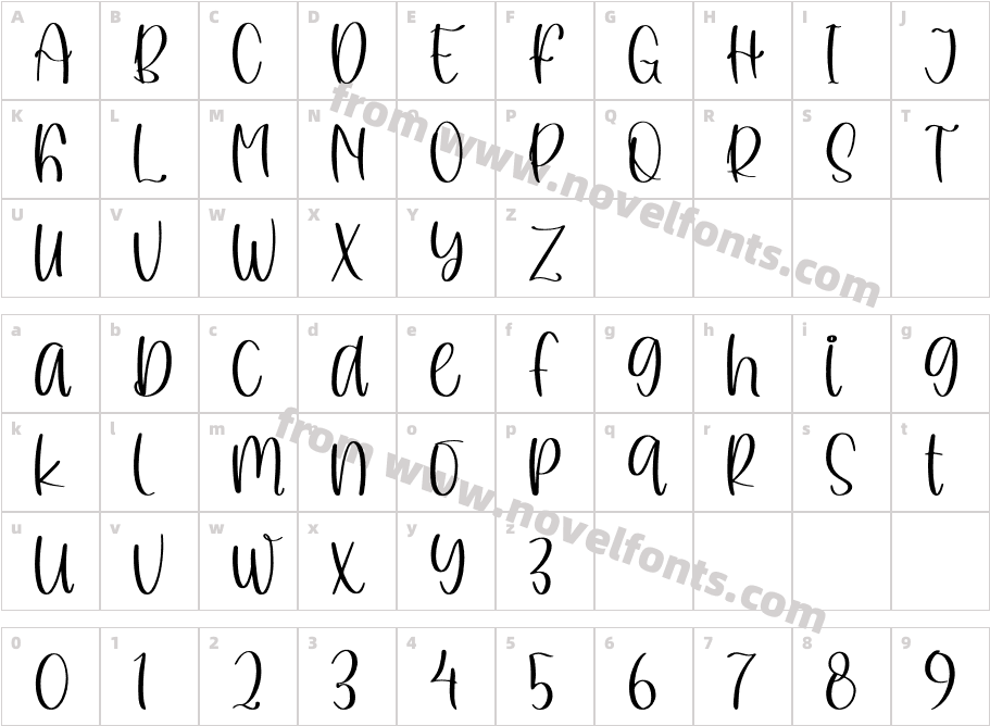 Berline SparkCharacter Map