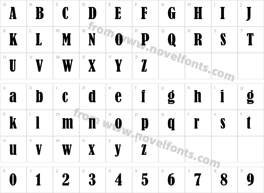 Bernard MT CondensedCharacter Map