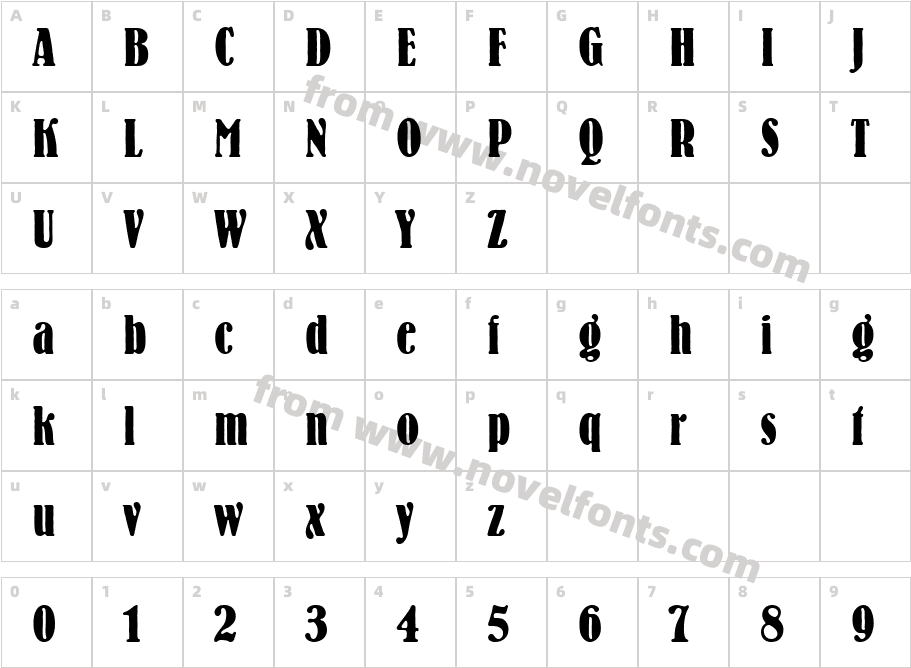 BernhardBoldCondensedBT-RegularCharacter Map