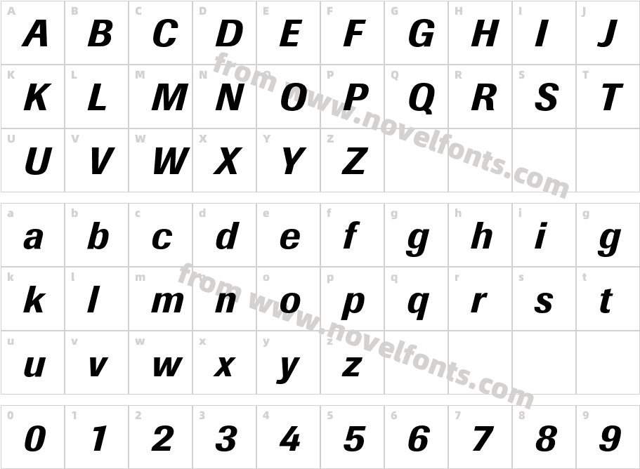 BertholdImagoBQ-MediumItalicCharacter Map