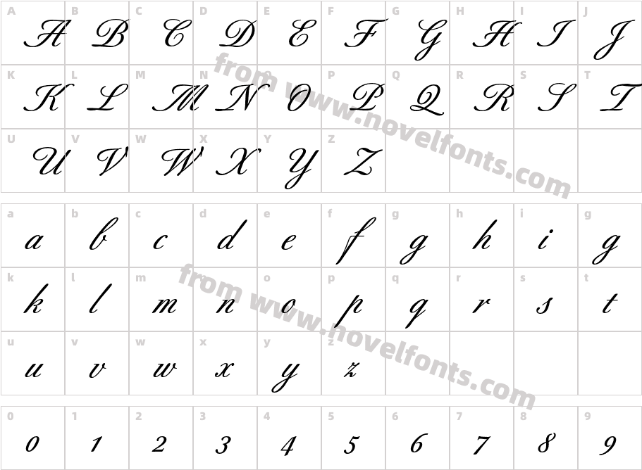 BertholdScript-MediumCharacter Map