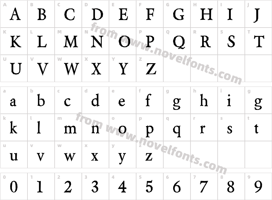 Berylium BoldCharacter Map