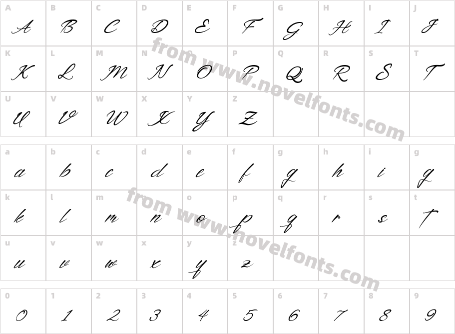 Bethia Dastin ItalicCharacter Map