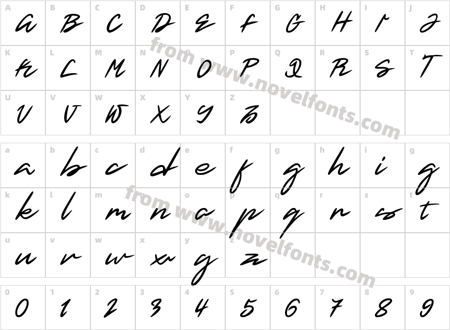 Betran RegularCharacter Map