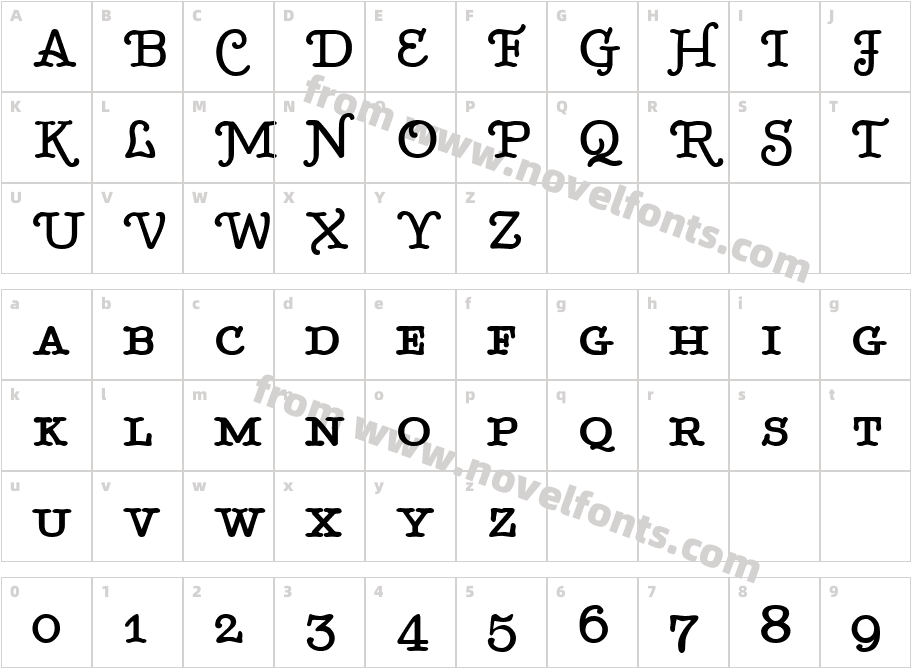 BetterTypeRiteSpec BoldCharacter Map