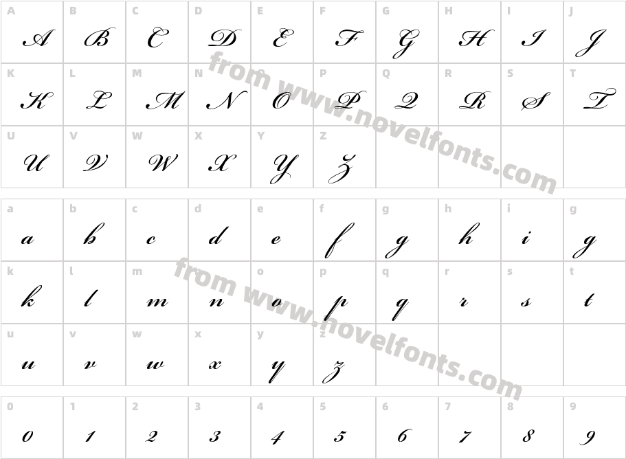 BickhamScriptStd-SemiboldCharacter Map