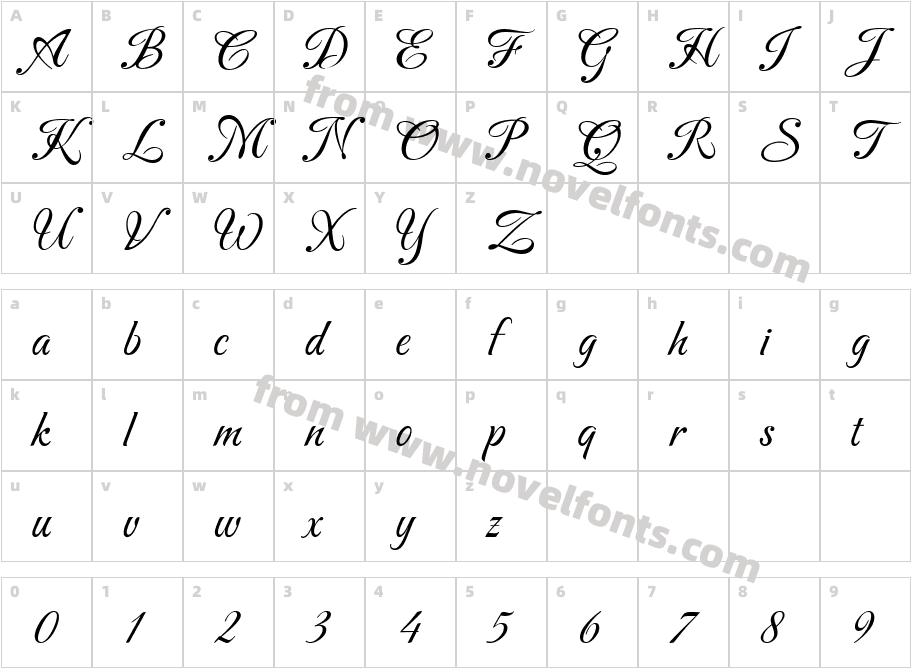 CarattereROB ItalicCharacter Map