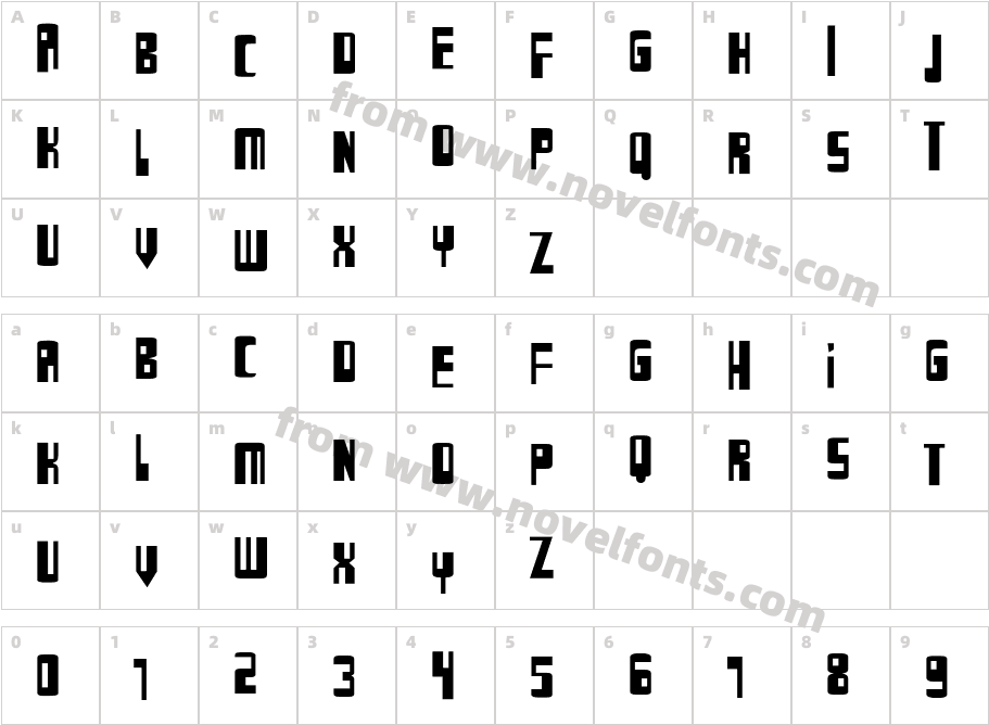 BigBeatBoldCharacter Map