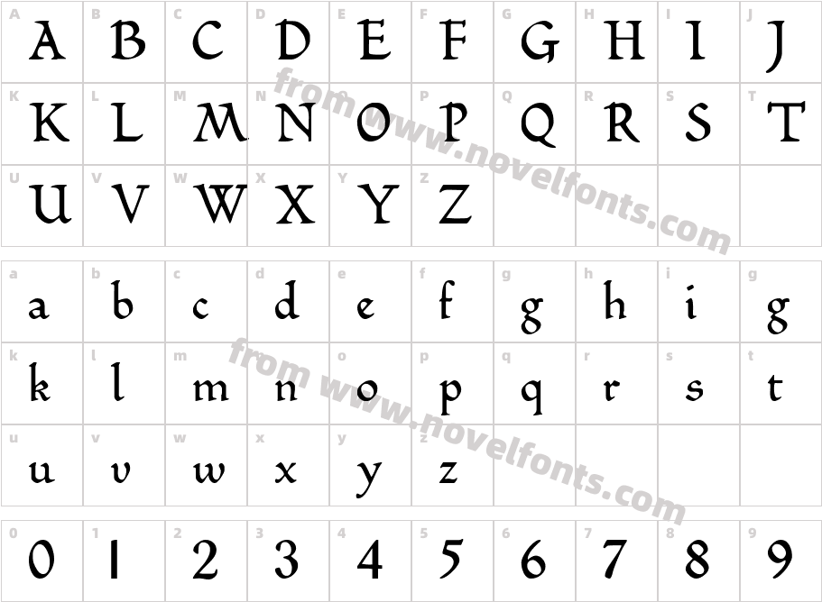 BilboDisplay BoldCharacter Map