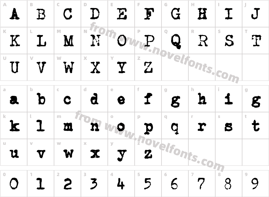 CarbonTypeCharacter Map