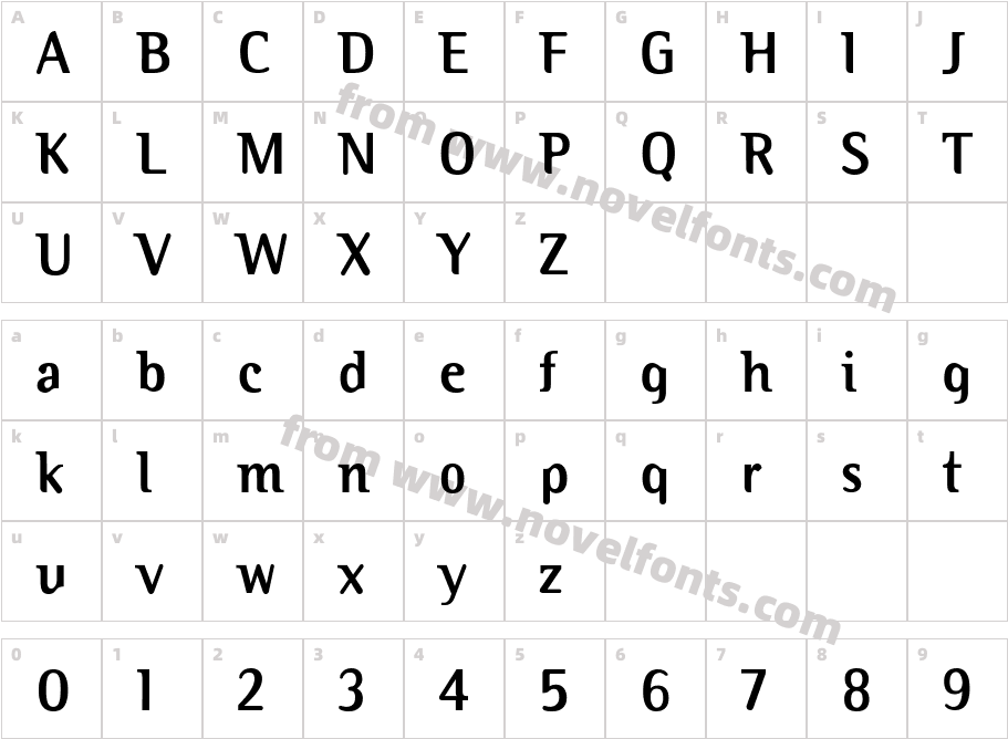 BinaryITC BoldCharacter Map