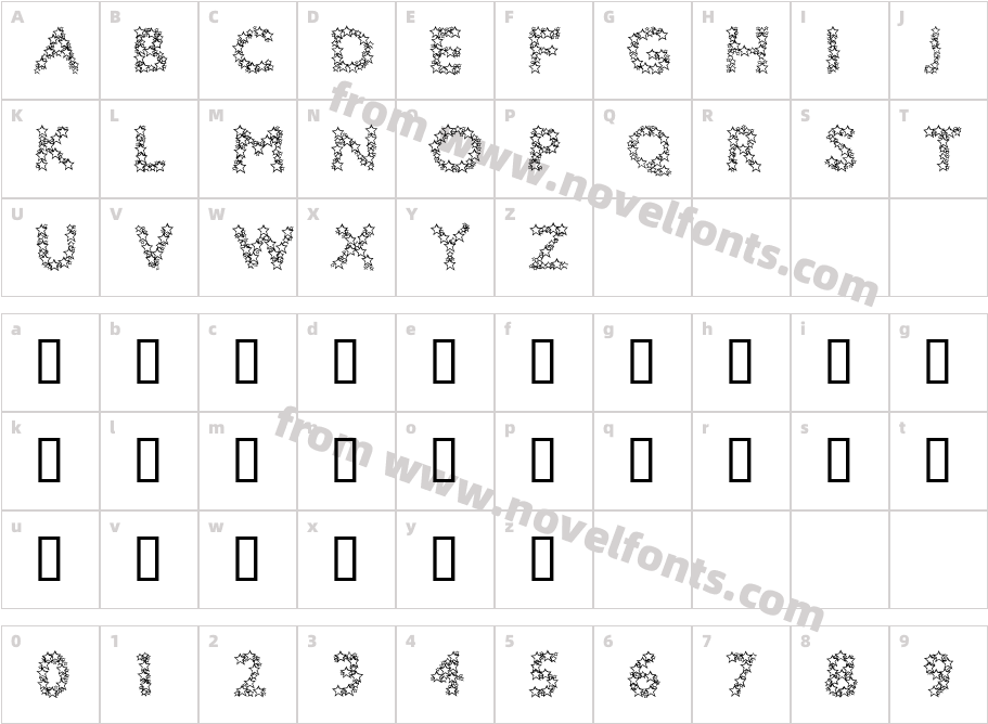 Bingo StarCharacter Map