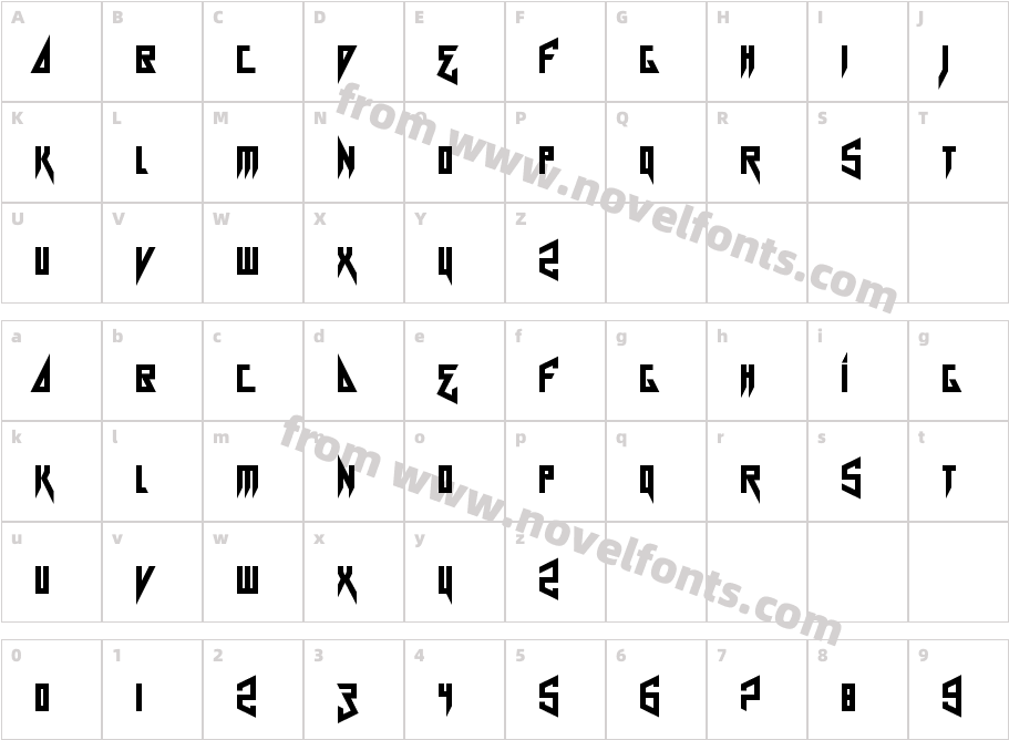 Card Shark RegularCharacter Map