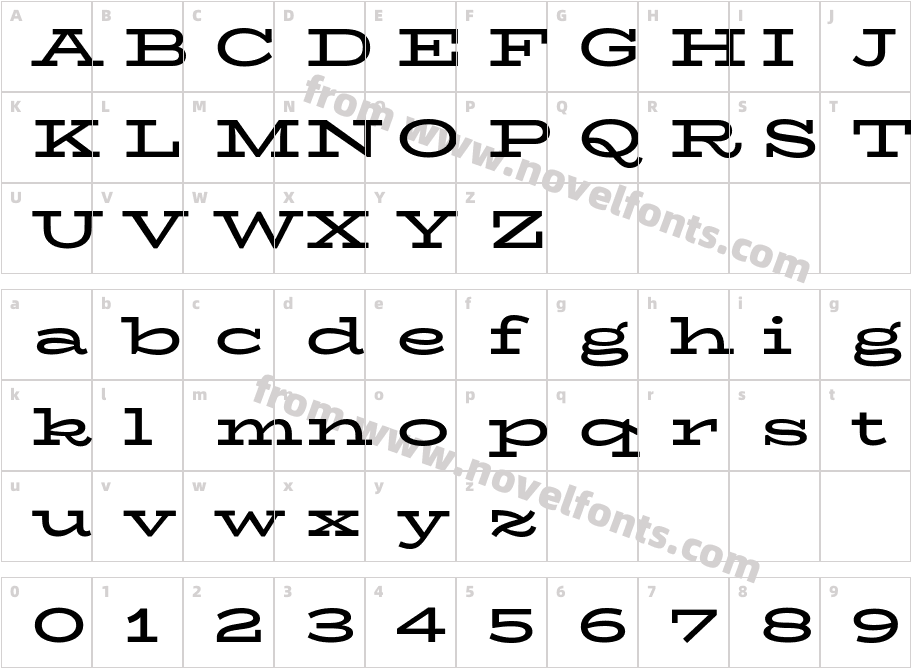 BioRhyme Expanded BoldCharacter Map