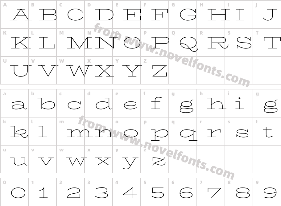 BioRhymeExpanded-ExtraLightCharacter Map