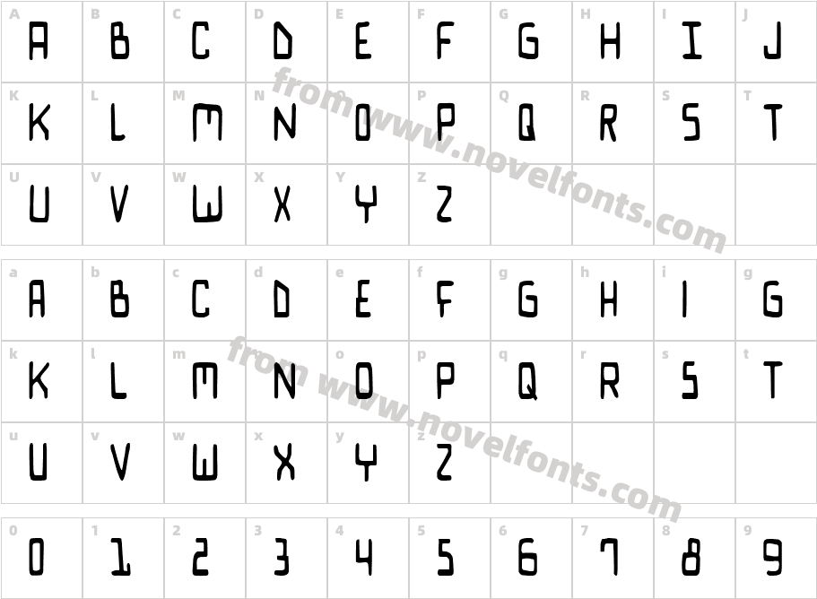 Bionic Comic CondensedCharacter Map