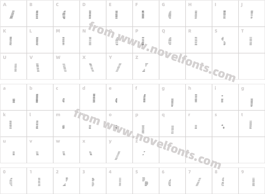 Bistro Sans LineCharacter Map