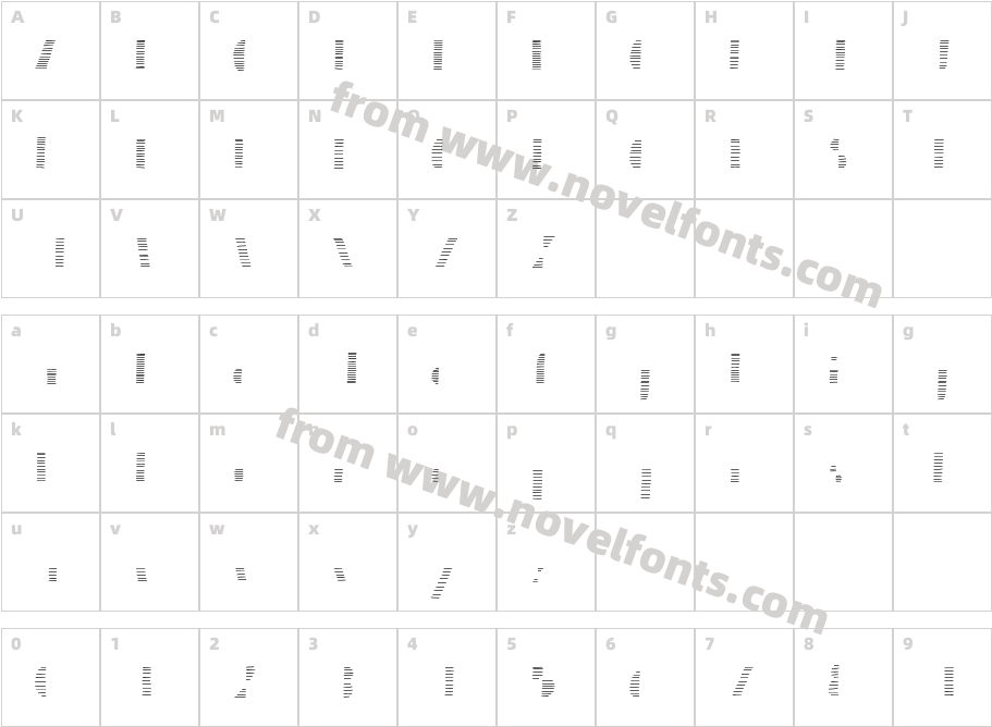 Bistro Serif LineCharacter Map