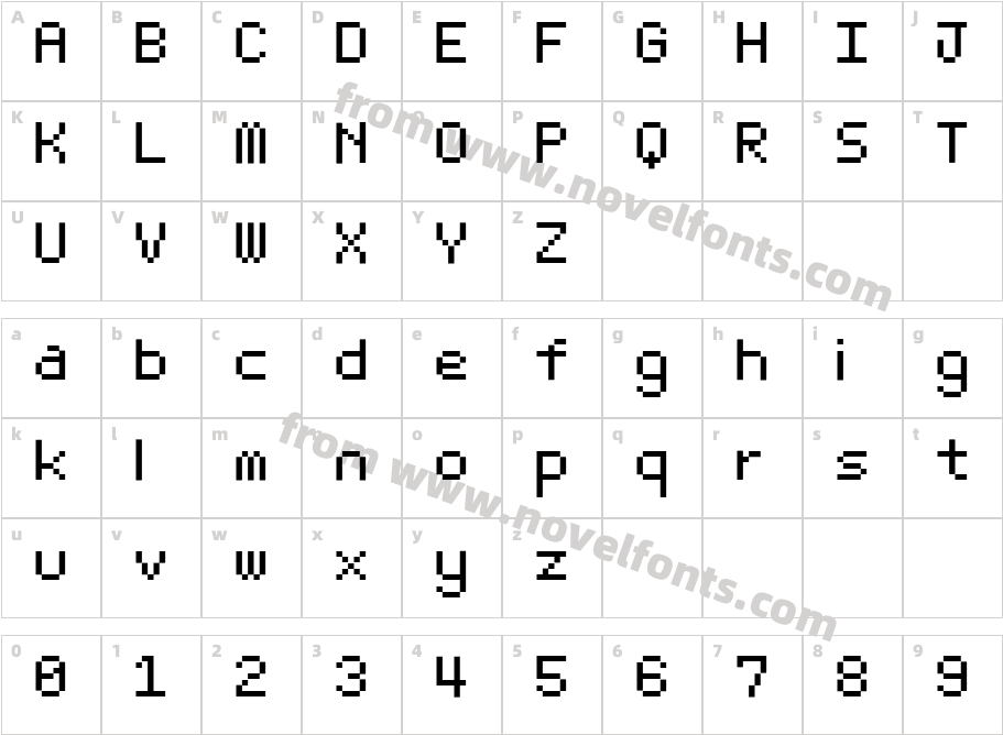 Bit Light10 (sRB)Character Map