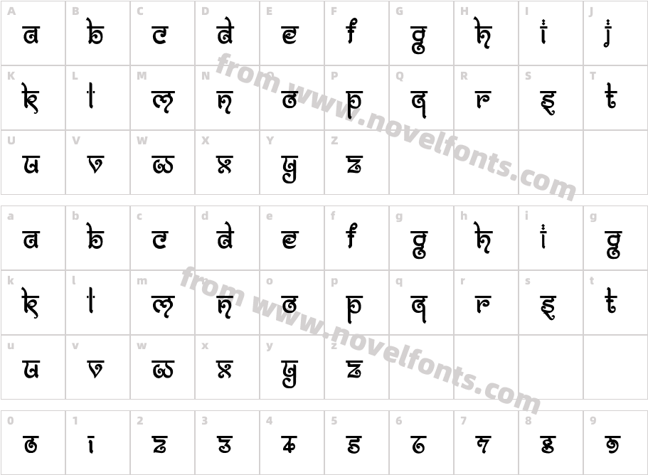 Bitling moksh RegularCharacter Map