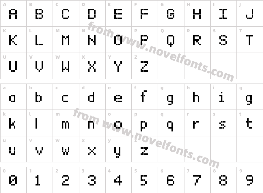 BitxMap Font tfbCharacter Map