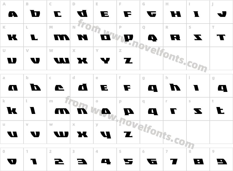 Black Bishop LeftalicCharacter Map