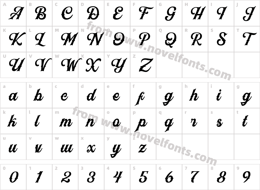 Black Jack ScriptCharacter Map