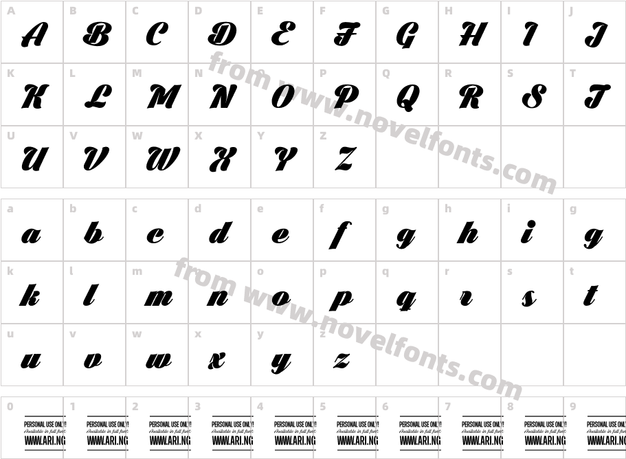 Black Larch PERSONAL USE ONLYCharacter Map