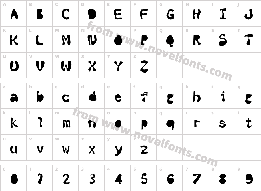 Black inkCharacter Map