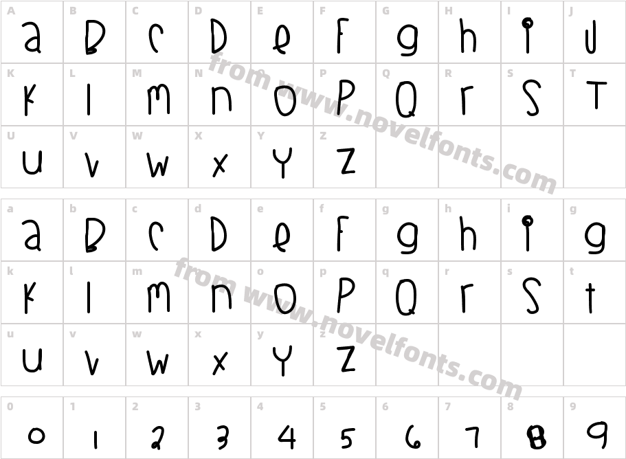 BlackberryBluesThickCharacter Map