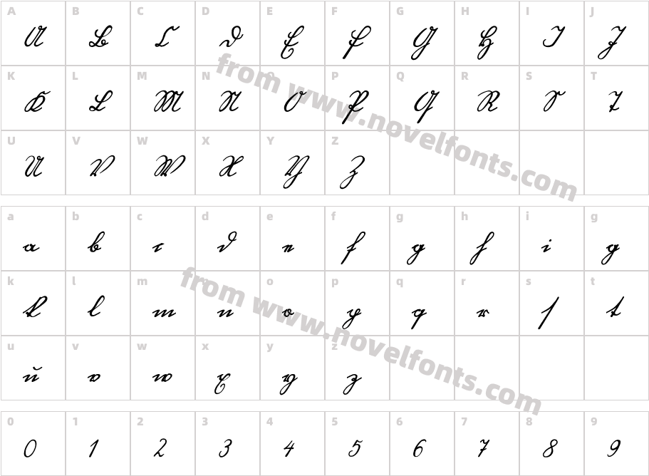 Blackletter HandCharacter Map