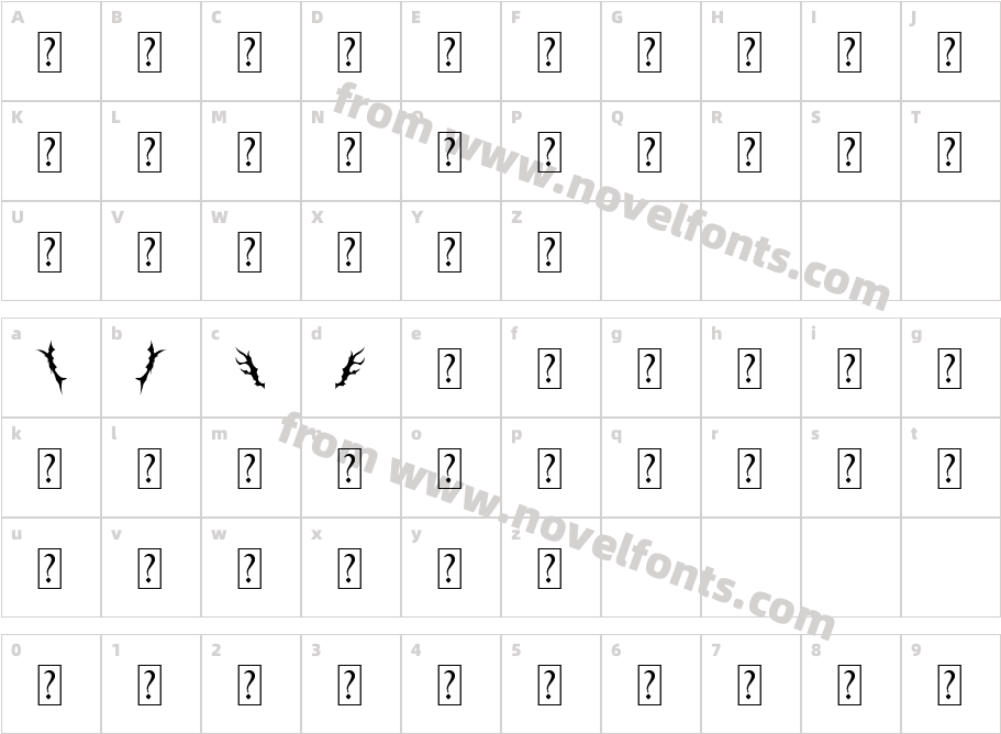 Blackthorn OrnamentCharacter Map